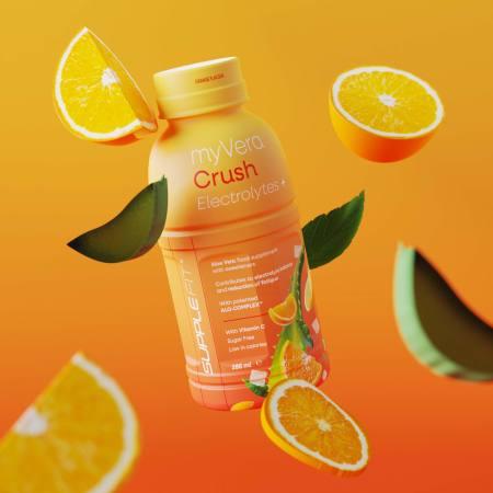 INTA006 - 12 MYVERA CRUSH Electrolytes + Complément alimentaire avec édulcorants en bouteille unidose