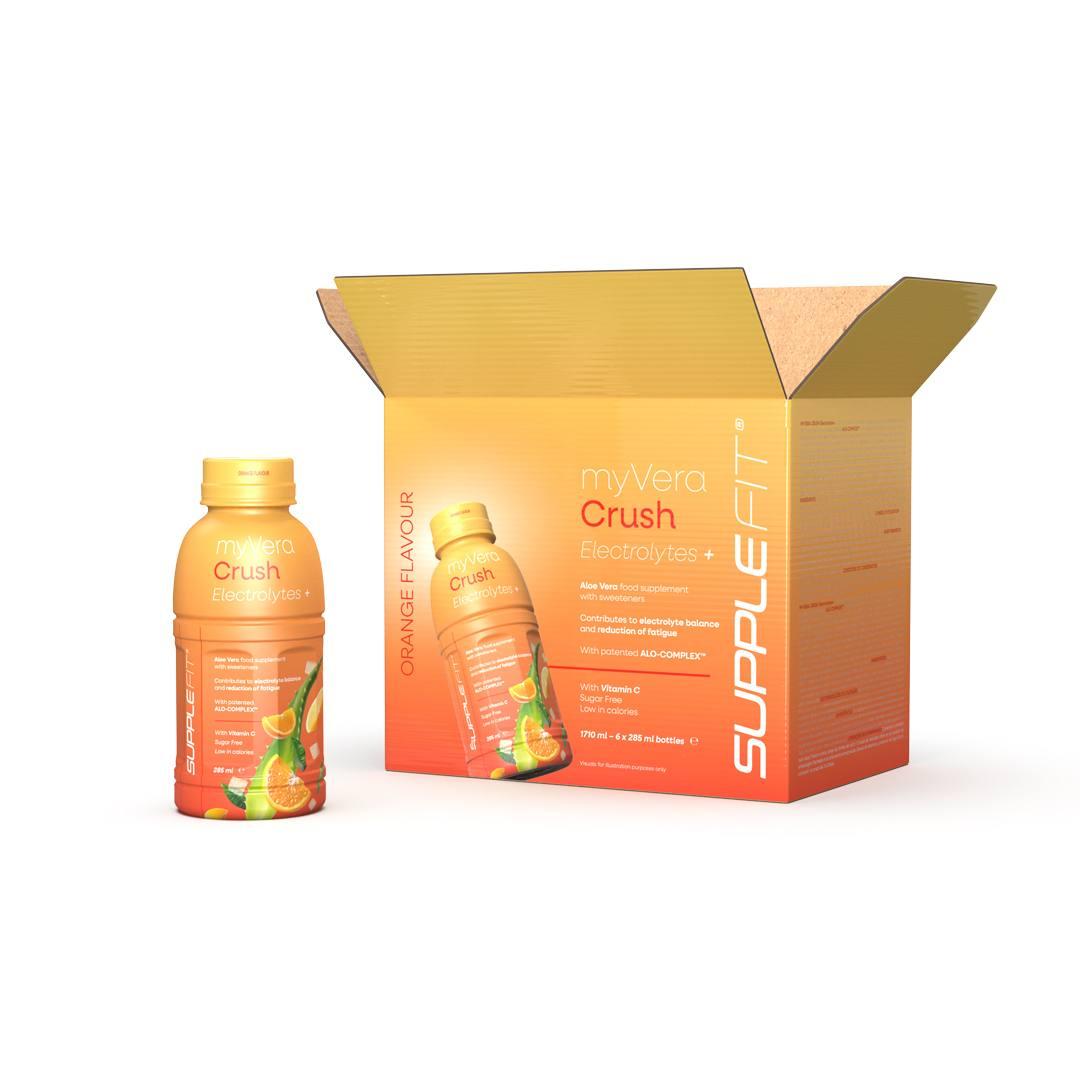 INTA006 - 12 MYVERA CRUSH Electrolytes + Complément alimentaire avec édulcorants en bouteille unidose